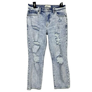 Abercrombie & Fitch The Boyfriend Jeans Size 27 4 Short Acid Wash Distressed Y2K